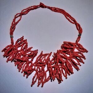 Nemo Coral Seed Beaded Necklace